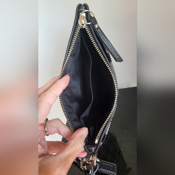 Coach Black and Tan Wristlet